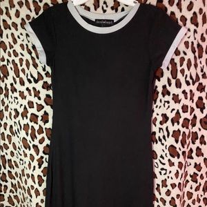 Skintight Mid Length Black Dress